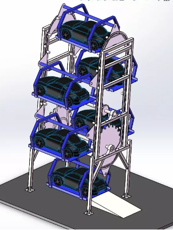 垂直旋转式立体车库简易模型3D图纸解析 Solidworks设计与应用前景